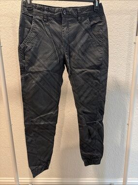 Publish Black Plaid-Texture Jogger Pants